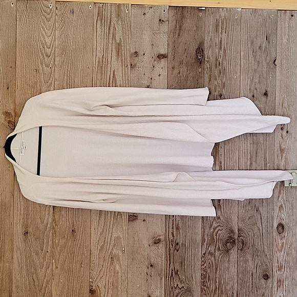 Barefoot Dreams Large/XL Off White Bamboo Chic Lite Open Drape Cardigan Sweater - Picture 1 of 7
